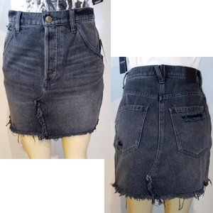 🎩🗝️ NWT $78 SKIRT by Free People Faded Black Deconstructed - Multiple Si…